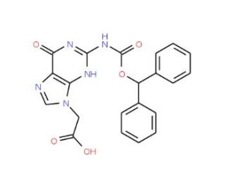 (2-Benzhydryloxycarbonylamino-6-oxo-1,6-dihydro-purin-9-yl)-acetic acid (CAS 169287-79-0) - chemical structure image