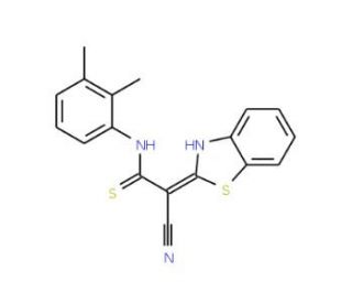 2-Benzothiazol-2-yl-3-(2,3-dimethyl-phenylamino)-3-mercapto-acrylonitrile - chemical structure image