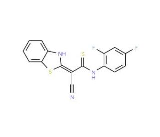 2-Benzothiazol-2-yl-3-(2,4-difluoro-phenylamino)-3-mercapto-acrylonitrile - chemical structure image