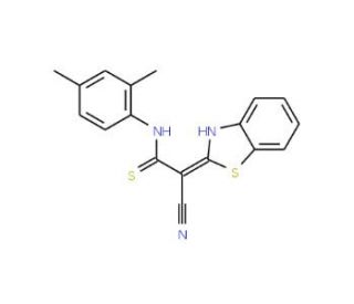 2-Benzothiazol-2-yl-3-(2,4-dimethyl-phenylamino)-3-mercapto-acrylonitrile - chemical structure image