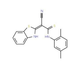 2-Benzothiazol-2-yl-3-(2,5-dimethyl-phenylamino)-3-mercapto-acrylonitrile - chemical structure image