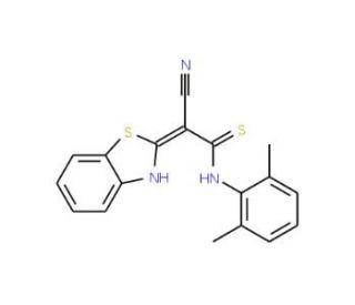 2-Benzothiazol-2-yl-3-(2,6-dimethyl-phenylamino)-3-mercapto-acrylonitrile - chemical structure image