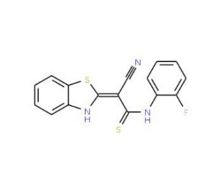 2-Benzothiazol-2-yl-3-(2-fluoro-phenylamino)-3-mercapto-acrylonitrile - chemical structure image