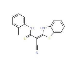 2-Benzothiazol-2-yl-3-mercapto-3-o-tolylamino-acrylonitrile - chemical structure image