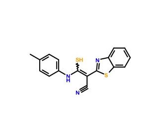 2-Benzothiazol-2-yl-3-mercapto-3-p-tolylamino-acrylonitrile - chemical structure image