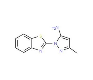 2-Benzothiazol-2-yl-5-methyl-2H-pyrazol-3-ylamine (CAS 99845-70-2) - chemical structure image