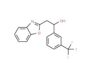 2-Benzoxazol-2-yl-1-[3-(trifluoromethyl)phenyl]ethanol (CAS 502625-49-2) - chemical structure image