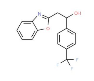 2-Benzoxazol-2-yl-1-(4-trifluoromethylphenyl)-ethanol (CAS 502625-50-5) - chemical structure image
