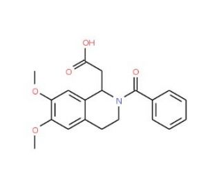 (2-benzoyl-6,7-dimethoxy-1,2,3,4-tetrahydroisoquinolin-1-yl)acetic acid - chemical structure image
