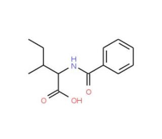 2-Benzoylamino-3-methyl-pentanoic acid (CAS 2901-99-7) - chemical structure image