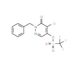 2-Benzyl-4-chloro-5-[(trifluoromethyl)sulphonyloxy]-2H-pyridazin-3-one (CAS 856250-49-2) - chemical structure image