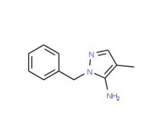 2-Benzyl-4-methyl-2H-pyrazol-3-ylamine (CAS 3528-49-2) - chemical structure image