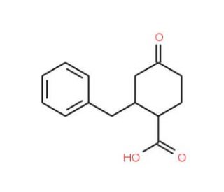 2-Benzyl-4-oxo-cyclohexanecarboxylic acid - chemical structure image