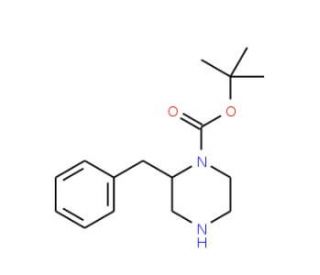 2-Benzyl-piperazine-1-carboxylic acid tert-butyl ester (CAS 481038-63-5) - chemical structure image