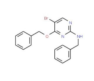 2-Benzylamino-4-benzyloxy-5-bromopyrimidine (CAS 885952-25-0) - chemical structure image
