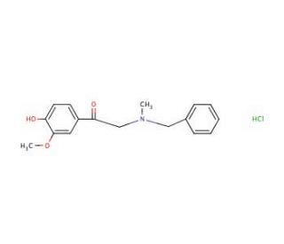 2-(Benzylmethylamino)-4&prime;-hydroxy-3&prime;-methoxyacetophenone hydrochloride (CAS 206752-44-5) - chemical structure image