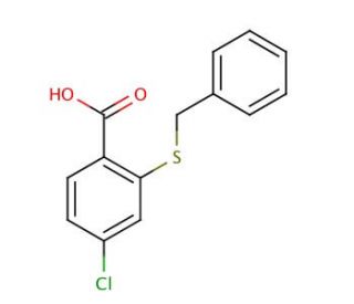 2-(Benzylthio)-4-chlorobenzoic Acid (CAS 40183-35-5) - chemical structure image