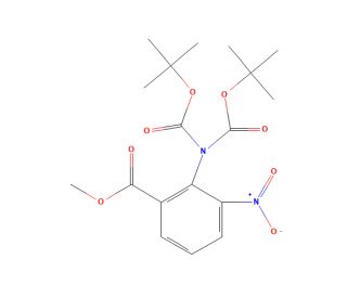 2-[Bis[(tert-butyloxy)carbonyl]amino]-3-nitrobenzoic Acid Methyl Ester (CAS 342794-46-1) - chemical structure image