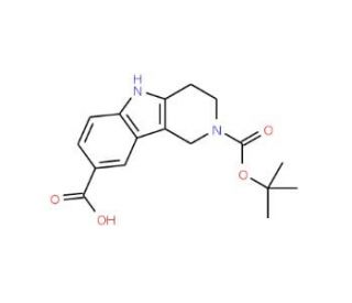 2-Boc-1,3,4,5-tetrahydro-pyrido[4,3-b]indole-8-carboxylic acid (CAS 300715-96-2) - chemical structure image