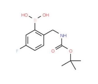 2-BOC-aminomethyl-5-fluorophenylboronic acid (CAS 850568-43-3) - chemical structure image