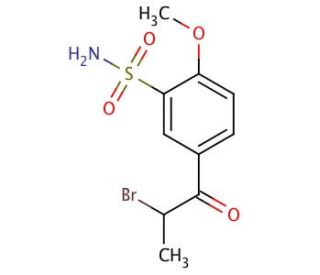 2-Bromo-1-(4&prime;-methoxy-3&prime;-sulfonamidophenyl)-1-propanone (CAS 86225-70-9) - chemical structure image