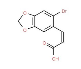 2-Bromo-4,5-methylenedioxycinnamic acid (CAS 27452-00-2) - chemical structure image