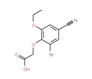 (2-bromo-4-cyano-6-ethoxyphenoxy)acetic acid - chemical structure image