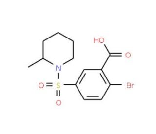 2-bromo-5-[(2-methylpiperidin-1-yl)sulfonyl]benzoic acid - chemical structure image