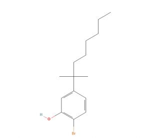 2-Bromo-5-(1,1-dimethylheptyl)phenol (CAS 70120-14-8) - chemical structure image