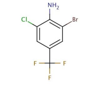 2-Bromo-6-chloro-4-(trifluoromethyl)aniline (CAS 109919-26-8) - chemical structure image