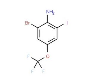 2-Bromo-6-iodo-4-trifluoromethoxyaniline (CAS 845866-77-5) - chemical structure image