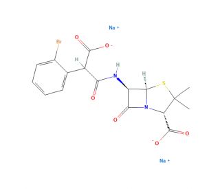 2-Bromo Carbenicillin Disodium Salt (CAS 59530-63-1) - chemical structure image