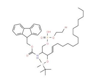 2-Bromoethyl-1-[2-Fmoc-3-O-TBDMS]-D-erythro-sphingosylphosphate - chemical structure image