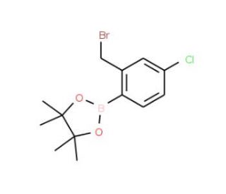 2-Bromomethyl-4-chlorophenylboronic acid, pinacol ester (CAS 957034-64-9) - chemical structure image