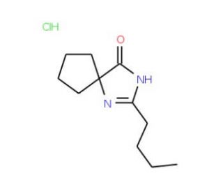 2-Butyl-1,3-diaza-spiro[4.4]non-1-en-4-one HCl (CAS 151257-01-1) - chemical structure image