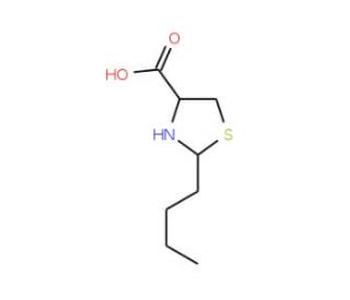 2-Butyl-1,3-thiazolidine-4-carboxylic acid - chemical structure image