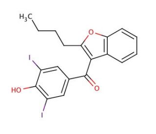 2-Butyl-3-(3,5-diiodo-4-hydroxybenzoyl)benzofuran (CAS 1951-26-4) - chemical structure image