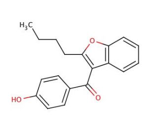 2-Butyl-3-(4-hydroxybenzoyl)benzofuran (CAS 52490-15-0) - chemical structure image