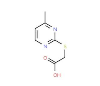 2-Carboxymethylthio-4-methylpyrimidine (CAS 46118-95-0) - chemical structure image
