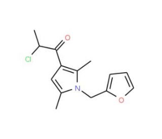 2-chloro-1-[1-(2-furylmethyl)-2,5-dimethyl-1H-pyrrol-3-yl]propan-1-one - chemical structure image