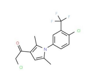 2-chloro-1-{1-[4-chloro-3-(trifluoromethyl)phenyl]-2,5-dimethyl-1H-pyrrol-3-yl}ethanone - chemical structure image