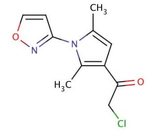 2-chloro-1-(1-isoxazol-3-yl-2,5-dimethyl-1H-pyrrol-3-yl)ethanone - chemical structure image