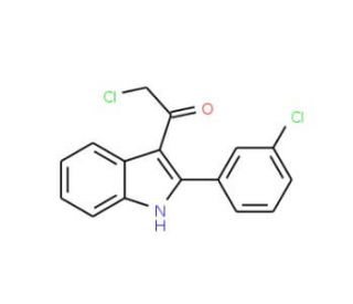 2-chloro-1-[2-(3-chlorophenyl)-1H-indol-3-yl]ethanone - chemical structure image