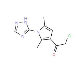 2-chloro-1-[2,5-dimethyl-1-(1H-1,2,4-triazol-5-yl)-1H-pyrrol-3-yl]ethanone - chemical structure image