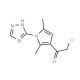 2-chloro-1-[2,5-dimethyl-1-(1H-1,2,4-triazol-5-yl)-1H-pyrrol-3-yl]ethanone - chemical structure image