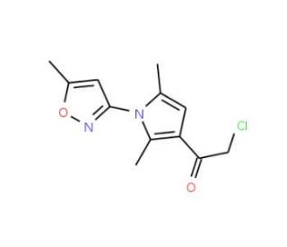 2-chloro-1-[2,5-dimethyl-1-(5-methylisoxazol-3-yl)-1H-pyrrol-3-yl]ethanone - chemical structure image
