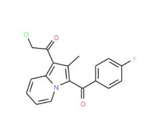 2-Chloro-1-[3-(4-fluoro-benzoyl)-2-methyl-indolizin-1-yl]-ethanone (CAS 735319-18-3) - chemical structure image