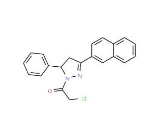 2-Chloro-1-(3-naphthalen-2-yl-5-phenyl-4,5-dihydro-pyrazol-1-yl)-ethanone - chemical structure image