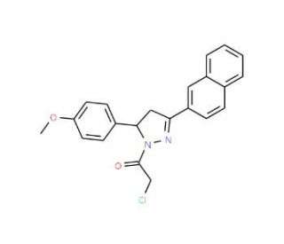 2-Chloro-1-[5-(4-methoxy-phenyl)-3-naphthalen-2-yl-4,5-dihydro-pyrazol-1-yl]-ethanone - chemical structure image