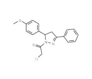 2-Chloro-1-[5-(4-methoxy-phenyl)-3-phenyl-4,5-dihydro-pyrazol-1-yl]-ethanone - chemical structure image